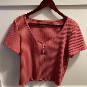 Pink AE crop top